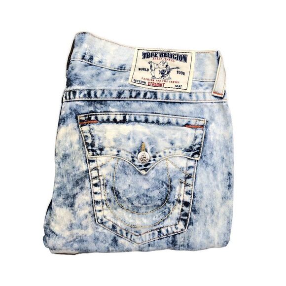 Vintage True Religion Jeans Size 38 STRAIGHT FLAP T Blue - Picture 5 of 12